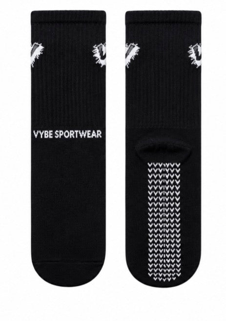 VYBE SPORTWEAR - Grip Crew Socks - Black Edition